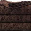 Battilo Dark Brown Throw Blanket for Couch, 51"x67" Soft Chenille Knit Throw Blanket for Home Decor, Soft Cozy Blanket, Decorative Chocolate Brown Blanket for Bed, Living Room