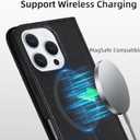 VISOUL Genuine Leather Case for iPhone 16 Pro Max Wallet Case with Card Holders, Magnetic Kickstand Flip Folio Cover Compatible with iPhone 16 Pro Max (6.9-inch)-Black