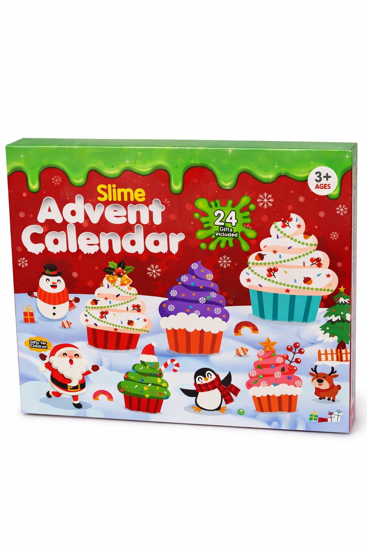 Slime Advent Calendar 2025, Christmas Countdown Calendar 24 Days, Different Butter Slime Cloud Slime Fluffy DIY Kit for Girls and Boys, Non-Sticky and Safe