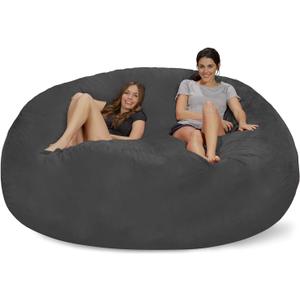 Chill Sack Bean Bag Chair Cover, 8-feet, Microsuede - Charcoal