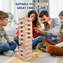 Megwoz Giant Tumble Tower Games for Kids and Adults 57 Blocks New Zealand Pine Wooden Blocks Stacking to Over 4.2FT Family Game for Indoors Outdoors Yard Games for Family