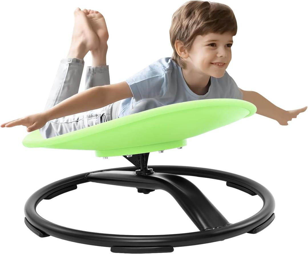 Zhenx Spinning Chair for Autistic Kids, Kids Sensory Swivel Chair, Sensory Spinner Seat for Toddlers with Autism & ADHD Children, Sit and Spin Training Body Coordination (Green)