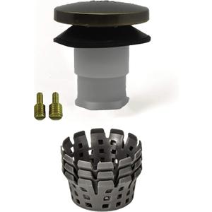Universal Toe Touch (Tip Toe, Foot Actuated) Bath Tub/Bathtub Drain Stopper Includes 3/8" and 5/16" Fittings (With Hair Catcher, Antique Brass)