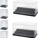 Display Cases for Minifigures Action Figures Building Blocks, 2 L with 4 S Mini-Figure Display Boxes Fits for Block Figures,Clear Dustproof Acrylic Display Box for Lego Minifigs, Characters