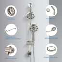 High Pressure 48-Settings Shower Head with Handheld Shower,Drill-Free 3-Way Diverter for Easy Reach,Adjustable Height Slide Bar Dual Shower Head Combo Set - Brushed Nickel