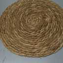50 Pcs Cattail Round Woven Placemats Set, Cattail Placemats with Pearl Napkin Rings Boho Farmhouse Rustic Woven Chargers Natural Mat Bulk for Wedding Party, Dinner Table (13 Inch)