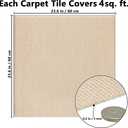 20PC Carpet Tiles Peel and Stick, Self Adhesive Carpet Floor Tile 24" x 24", Khaki Soft Padded Flooring Sticker, Home Decor for Bedroom Living Room Office, 20 Tiles per Box