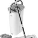VEVOR Mop and Bucket with Wringer Set, Wet & Dry Use, Flat Mop and Bucket System with 3 Washable Microfiber Pads, Flat Mop with Stainless Steel Handle, Mop Bucket Set for Hardwood Tile Vinyl