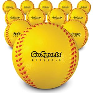 GoSports Foam Training Baseball 12 Pack - Regulation Size Foam Baseballs for Soft & Safe Throwing, Catching and Batting Practice