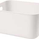 Set Of 2 Plastic Storage Bins,10.585.5" Versatile Kitchen Pantry Organization and Storage, for Plastic Storage Container Under Bed, Under Sink Bathroom Organizer (2 Pack Medium, White)