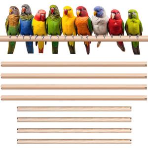 Sintuff Bird Perches Natural Wood Double Slots, 18 Inches,24 Inches, 8 Pcs