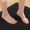 Smiry Waffle Bath Mat 60x24, Extra Soft Absorbent Bathroom Rugs, Non Slip Machine Washable Quick Dry Bath Rugs for Bathroom Floor, Tub, Shower, Home Decor Accessories, Black