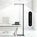 STERREN Modern LED Floor Lamp, 10000LM Touch Dimming Standing Lamp, 4000K Full Spectrum Eye-Care Reading Light Floor Standing, 76.8" Tall Lamp for Study Room, Office, Living Room, Bedroom (Black)