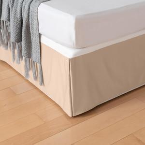 Queen Bed Skirt, Grid Plaid Soft Quadruple Pleated Ruffle Bed Skirt, Tailored Dust Ruffle 14 Inch Drop Easy Fit, Machine Washable (Beige)