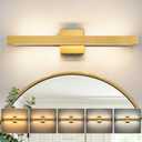 24 Inch Modern Vanity Light Gold Bathroom Light Fixture Over Mirror with Up & Down Lighting 20W Vanity Lighting Fixture Dimmable 5CCT LED Bar Vanity Light for Bathroom Restroom