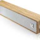 MICA Computer Speakers, Vintage Wired Computer Sound Bar, Retro Wooden Mini Soundbar, 3.5 Mm Aux Connection, USB Powered PC Speakers for Desktop Monitor, Laptop, Tablets (Yellow)