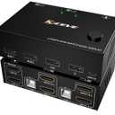 KCEVE KVM Switch 2 Monitors 2 Computers, HDMI KVM Switch Dual Monitor for 2 Computer Share 2 Monitor and 4 USB Devices, 4K@30Hz 1080P@120Hz, with Wired Remote, USB Cable