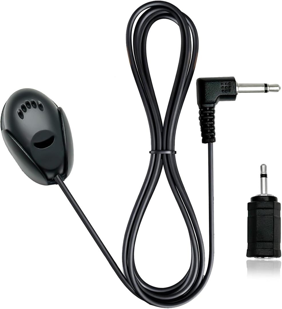 3.5mm Car Microphone with 9.85 ft Cable External Microphone Hands Free Mic for Pioneer Sony Kenwood Alpine Boss JVC Jensen Vehicle Head Unit Audio Enabled Stereo GPS DVD,3.5mm to 2.5mm Adapter