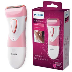 Philips SatinShave Essential Women’s Wet & Dry Electric Shaver for Legs & Body, Cordless, with Hypoallergenic Foil, HP6306/50, Pink