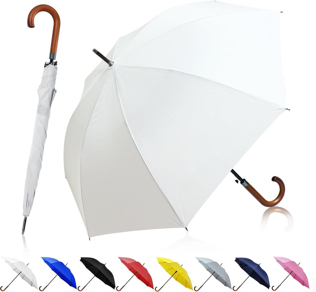 52" Large Stick Umbrella, Windproof, Big Size For Rain, Heavy Duty Umbrellas, Paraguas, Wind Resistant For Women Mens, Automatic Imbrella Adults