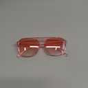 FEISEDY Retro Square Aviator Sunglasses Women Men 70s Vintage Trendy Plastic Frame Sun Glasses B2835 (009 Pink Transparent Frame/Pink Lens)