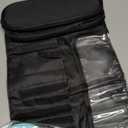 Makeup Brush Bag, Travel Makeup Brush Case Makeup Brush Holder Organizer Cosmetic Bag Portable Roll Up Brush Storage Bag for Makeup Brushes and Cosmetic Essentials (Black)