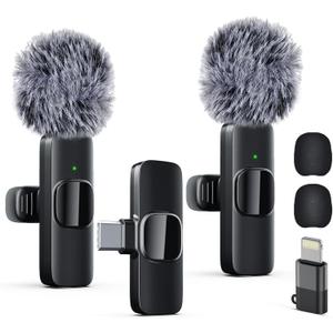 Labstandard Professional Wireless Lavalier Lapel Microphone for iPhone, iPad, mini Video Recording Mic forInterview Video Podcast Vlog YouTube&Livestream, Noise Reduction, Plug &Play