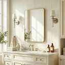 20X30 Inch Bathroom Mirror, Rectangle Aluminum Frame Mirror Anti-Rust, Wall Mounted Vanity Mirrors for Hangs Horizontally or Vertically, Mirror for Bedroom, Living Room and Entryway, Gold