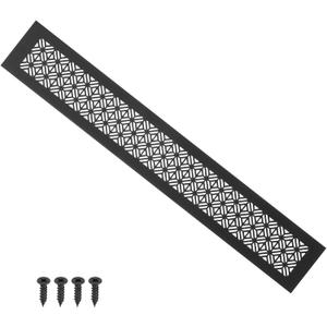 PATIKIL 20 x 3 Inch Door Air Vent Cover, Heavy Duty Aluminum Grille Ventilation Cover Louvered with Mounting Screws for Cabinet Wardrobe Door, Black