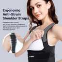 Fit Geno Invisilite Posture Corrector for Women, Adjustable Back Brace for Hunchback Slouching, Upper Back Neck Shoulder Pain Relief, Lightweight Discreet Under Clothes, Large (Black)
