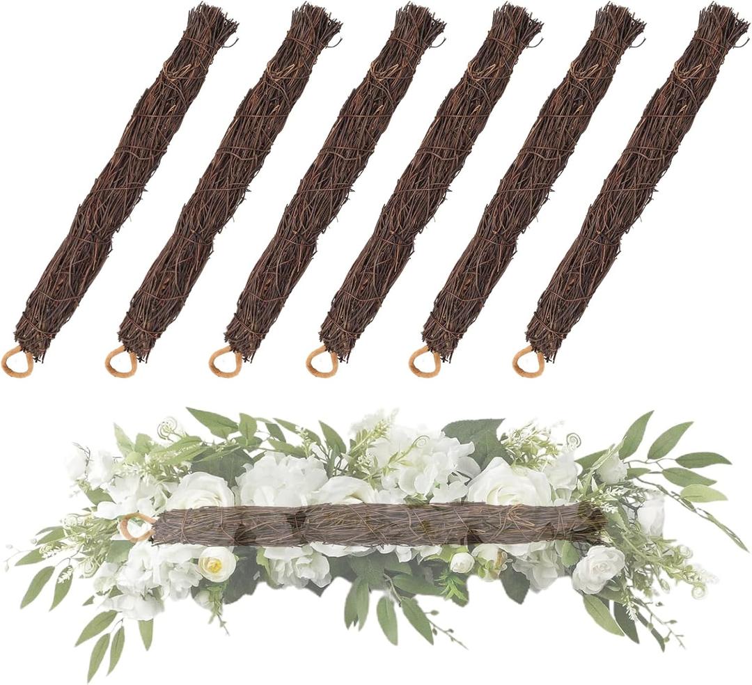 Natural Grapevine Swag Base - DIY Crafts Decorative Swag Wreath Making Supplies for Holiday Party Decor - 6 Pack