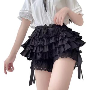 Vibsion Womens Lolita Bloomers Plush Ruffles Pumpkin Pants Bottom Shorts