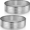Round Galvanized Raised Garden Bed // 441 ft (2-Pack) Galvanized Raised Garden Beds Outdoor for Gardening, Vegetables, Flowers // Patented Tool-Free Design Round Planter (Silver)