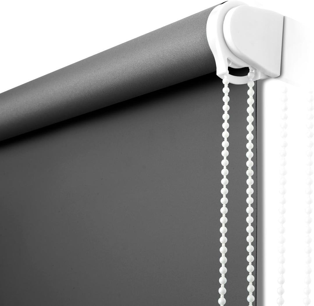 NUTRO CHILL Roller Window Blinds, Blackout Shades for Indoor Windows with Thermal Insulated, UV Protection Roll Down Blackout Blinds for Home and Office (45" W x 68" L, Charcoal Gray) (45"W x 68"H)