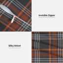 HOSTECCO Winter Plaid Throw Pillow Covers 20x20 inch Set of 2 Fall Orange and Black Pillow Cases Farmhouse Decorative Cushion Covers for Sofa Couch