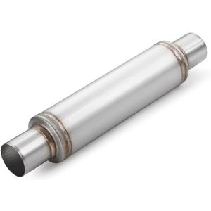 A-KARCK 2.5" Inlet Exhaust Resonator, 2.5" Inlet 2.5" Outlet 20" Overall Length Muffler Resonator Stainless Steel
