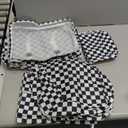 KPX 8 Set Packing Cubes for Travel, Luggage Packing Organizers Accessories Large Toiletries Bag for Clothes Shoes Cosmetics (8Set-Black Checkered)