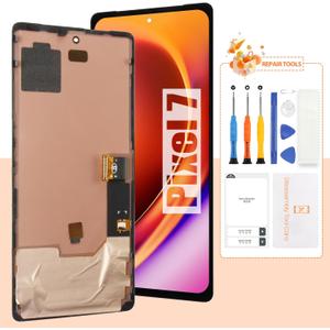Screen for Google Pixel 7 Screen Replacement for Pixel 7 5G LCD Screen GVU6C,GQML3,GO3Z5 Touch Display Digitizer Assembly Repair Parts No Frame(Black with Fingerprint Function