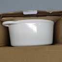 Enameled Cast Iron Dutch Oven - Umite Chef 5QT Pot with Lid & Cotton Potholders - Heavy-Duty Cookware for Bread Baking, Braising, Stews, Roasting(Cream White)