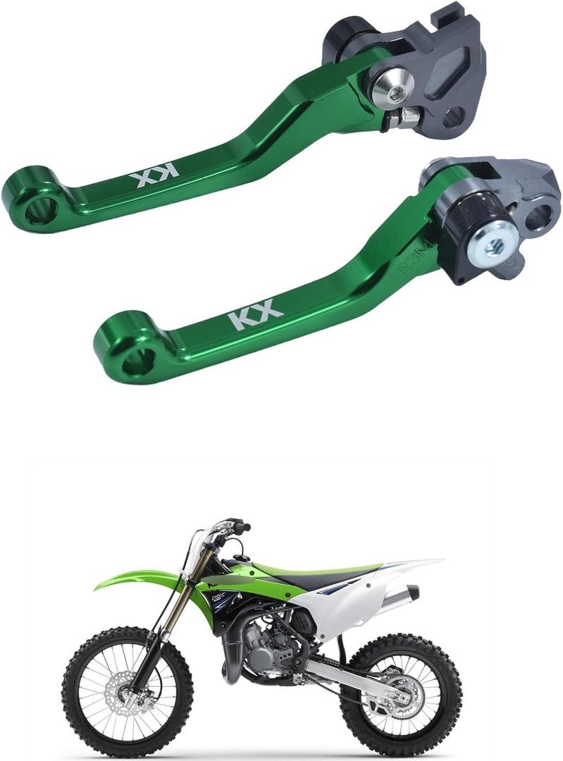 Motorcycle CNC Aluminum Brake Clutch Lever Handle Pivot for KX100 2001-2021 KX65 2000-2025 KX85 2001-2025 KX125 2000-2005 KX250 2000-2004 (Green)
