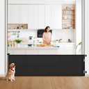 Retractable Baby Gate for Stairs – 33” Height, Expands up to 118” Width – Safety Gate for Infants, Toddlers, Dogs & Pets – Easy Install, Secure Closure, Black Mesh Design for Indoor & Outdoor Use