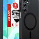 LeYi for Samsung Galaxy A16-5G Phone Case: Samsung A16 5G Case [Magnet Fit] [Full Camera Protection] with Screen Protector, Slim Matte Translucent Soft-Touch, Protection Funda para A 16, Black