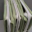 6-Pack Foldable Fabric Storage Cubes 11x11 Inch, Sturdy Cube Organizer Bins with Leather Handles, Storage Baskets for Closet Shelves and Home Organization(White/Green)