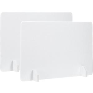 PATIKIL Desk Dividers 24" x 16", 2 Pack Desk Privacy Panel Freestanding Noise Reducing Partition Acoustic Panel with 4Pcs Support Feet for Testing Office Home Library Pure White Style C