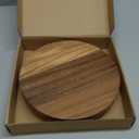 Round 9.4" Acacia Wood Decorative Tray  Farmhouse Wood Riser Pedestal Stand for Kitchen and Bathroom Decor, Counter Display, Vanity Tray (Medium, 9.4" Dia)