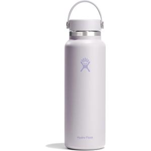 Hydro Flask Water Bottle - Insulated Stainless Steel - Wide Mouth Flex Lid, Non Spill, Leakproof and Refillable in 40 Oz Cloud Pink
