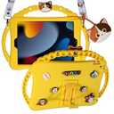 Paorixln Cute Cat Case for iPad 10th Generation 10.9'' 2022/ iPad11th (a16) 2025 11inch Cover with Shoulder Strap& Handle&Adjustable Stand& Wallet Soft Silicone Tablet Cases for Kids Boys Girs -Yellow : Electronics