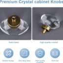 16 Pack Vintage Antique Brass Crystal Cabinet Knobs, Oval Glass Cabinet Knobs Pulls for Dresser Drawers Kitchen Bathroom Cupboard