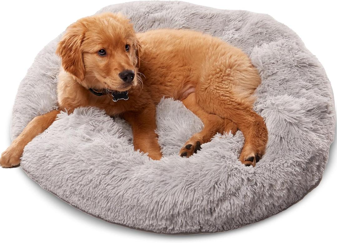 Active Pets Large Dog Bed, Calming Orthopedic Pet Bedding for Anxiety Relief, Joint Support & Comfort, Washable Dog Furniture, S 25lbs, Light Grey