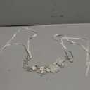 SWEETV Flower Girl Headpiece Ivory Tulle Flowers Wedding Headband for Girls, Princess Pearl Hair Accessories for Birthday Party, First Communion